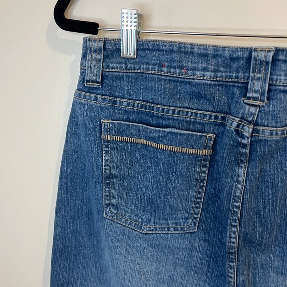 KiKit Jeans Blue Embroidered Denim Mini Skirt, Size 10 - Picture 6 of 12